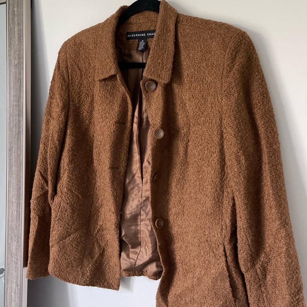 Vintage coffee brown blazer with SHOULDER PADS!!